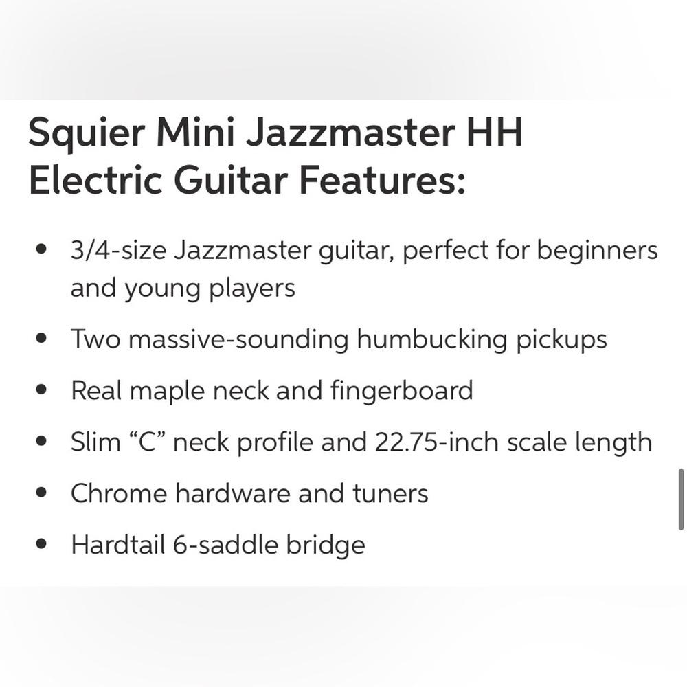 Fender Squier Mini Jazzmaster HH Electric Guitar - Blue - Picture 7 of 7